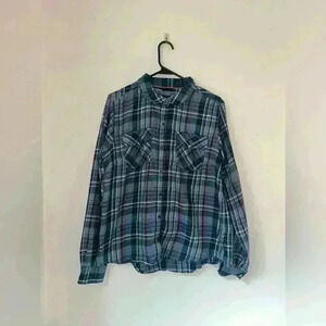 Blue Plaid Marmot Flannel Button Down
